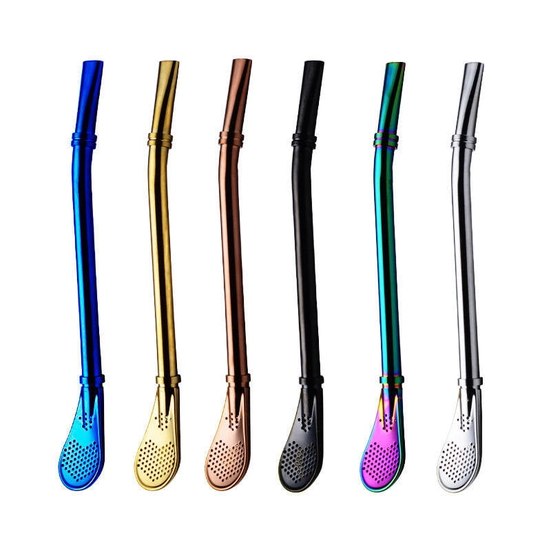 Premium Metal Straw Set with Creative Design for Versatile Use - 6 Pack ...