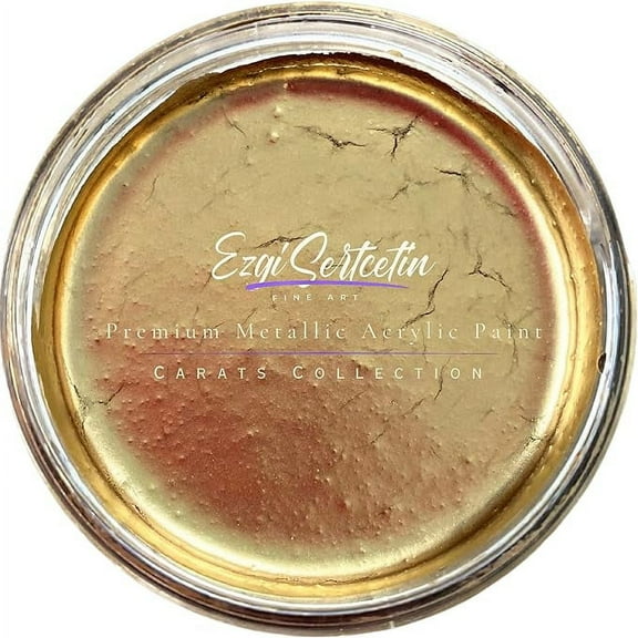 Premium Metallic Acrylic Paint 3 oz |Unique Metallic Bright Colors | Special Carat Collection by Ezgi Sertcetin | Metallic 24K Extreme Gold
