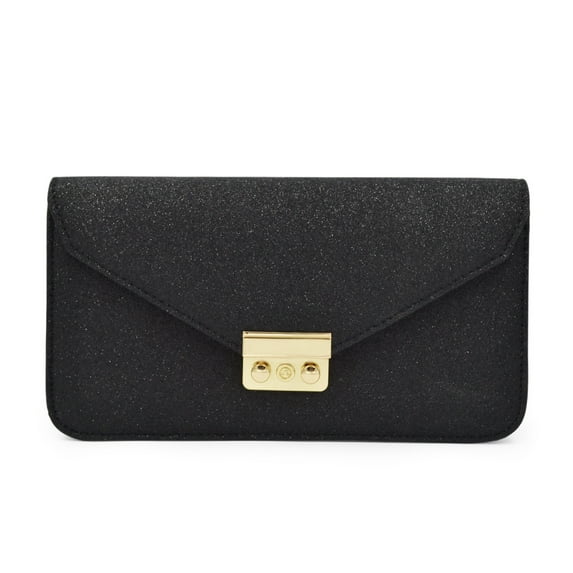 Premium Metallic Glitter Envelope Flap Clutch Evening Bag Handbag