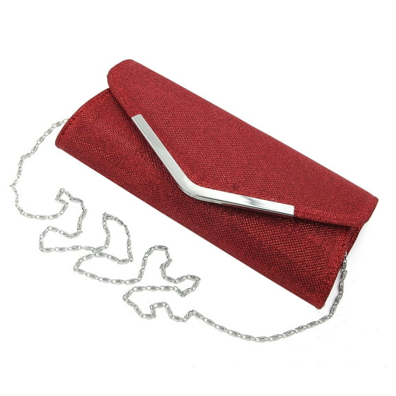 Premium Metallic Glitter Flap Clutch Evening Bag