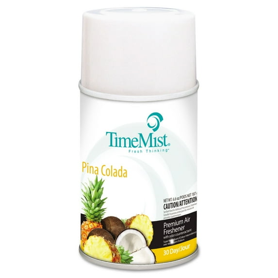 Premium Metered Air Freshener Refill, Pina Colada, 6.6 oz Aerosol, 12/Carton