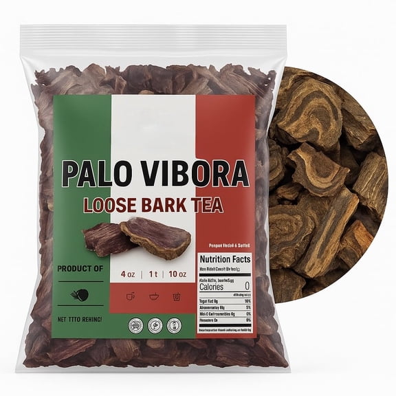 Premium Mexican Wellness Tea 2 Bag Bundle - Palo De Vibora 5 oz (114g) & Quina Roja 5 oz (114g) | Red Cinchona Bark & Arbol de la Vbora Herbal Infusion