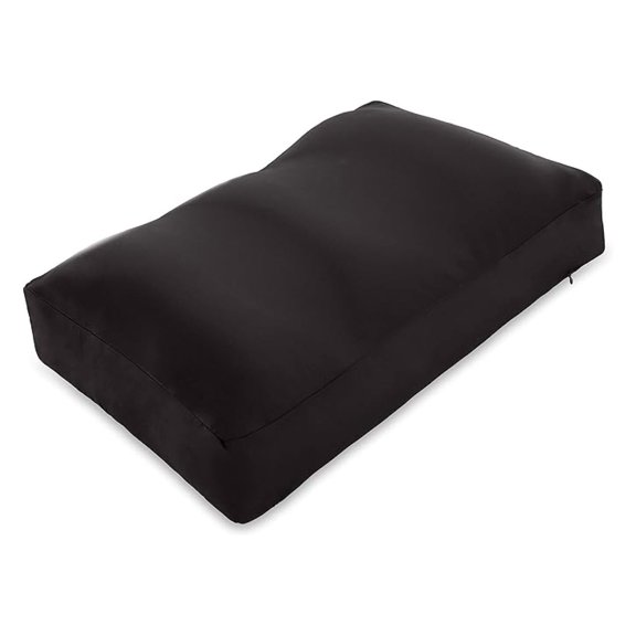 Premium Microbead Bed Pillow, Medium Extra Fluffy But Supportive - Ultra Comfortable Sleep with Silk Like Anti Aging Cover 85% Spandex/ 15% Nylon Breathable, Cooling Matte Black
