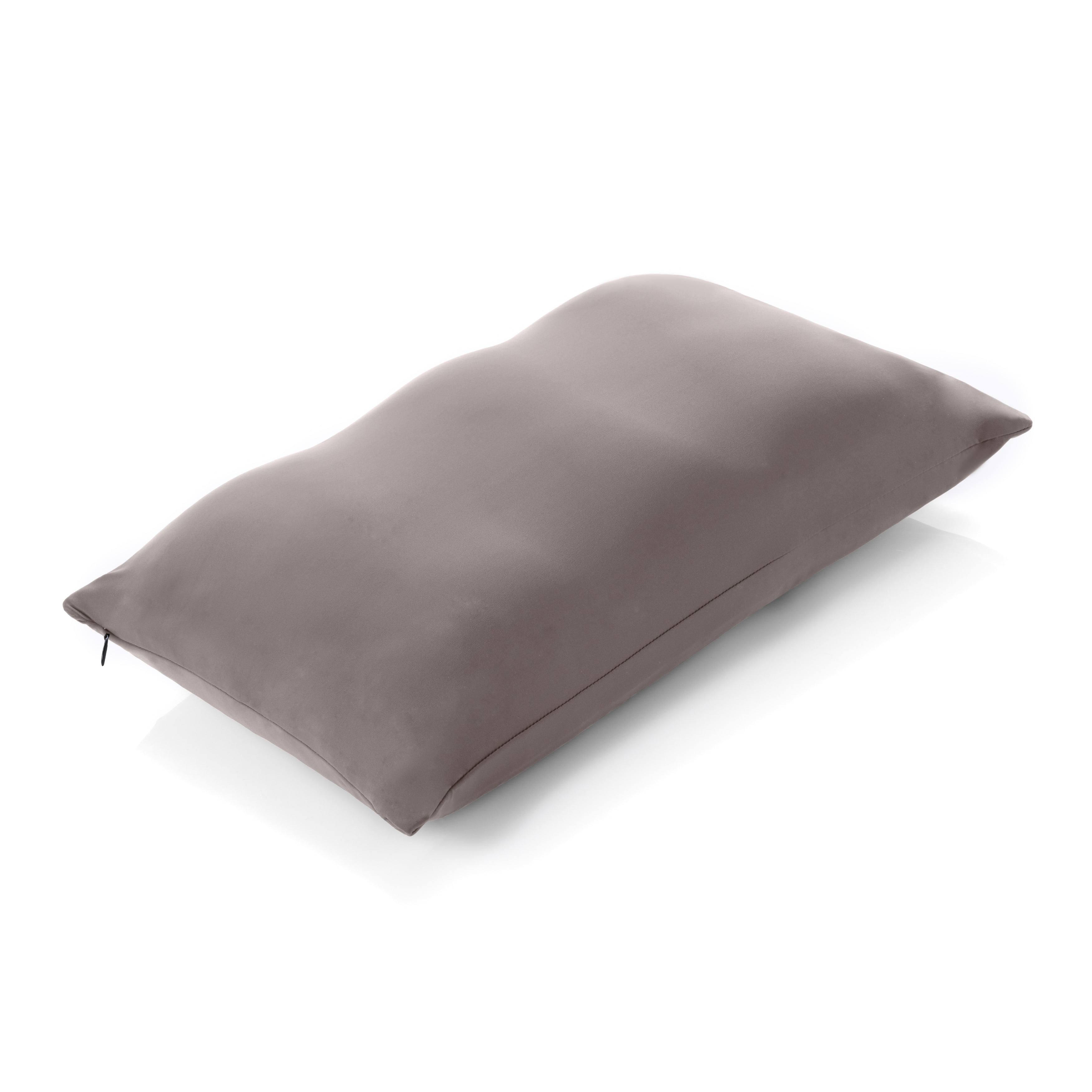 Stone Gray Microbead Cooling Pillow with Silk-Like Cover