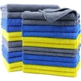 thumbnail image 1 of Premium Microfiber Cleaning Towel,12x12 in 50 Pack (Blue,Gray,Yellow), 1 of 5