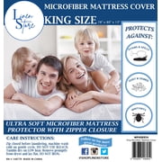 Premium Microfiber Mattress Cover Waterproof Shield Zippered Mattress Protector Shield Encasement, Velcro Zip, Ultra Soft King Size