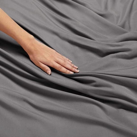 Premium Microfiber Plain Double Bedsheet With 2 Pillow Covers - Size 90 X 95 Inches, Dark Grey | 300 Thread Count - Double Bedsheet Perfectly Soft
