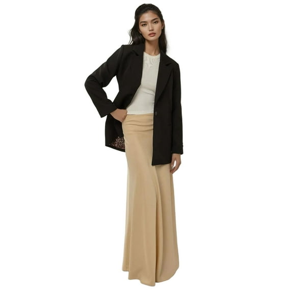 Premium Mid Waist Maxi Satin Skirt