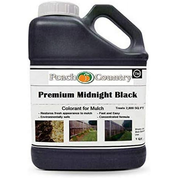Premium Midnight Black Mulch Color Concentrate and 1 Gallon Pump Sprayer The Perfect Home Maintenance Kit for Your Home Mulch Beds - 2,800 Sq. Ft. (1 Quart, Black)