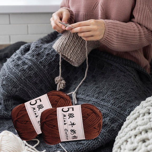 Premium Milk Cotton Crochet Yarn | 50g 325m Soft Acrylic Sweater Thread | DIY Knitting Wool Ball for Dolls, Bags, Scarves - 1mm Fine Lace Thread (50g)