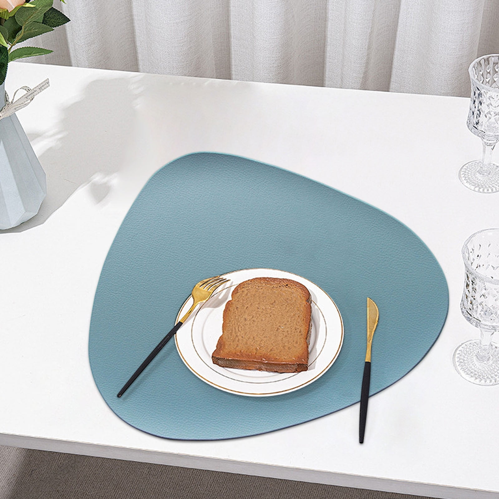 Premium Minimalist Waterproof Leather-Like Placemats, Triangle Drop ...