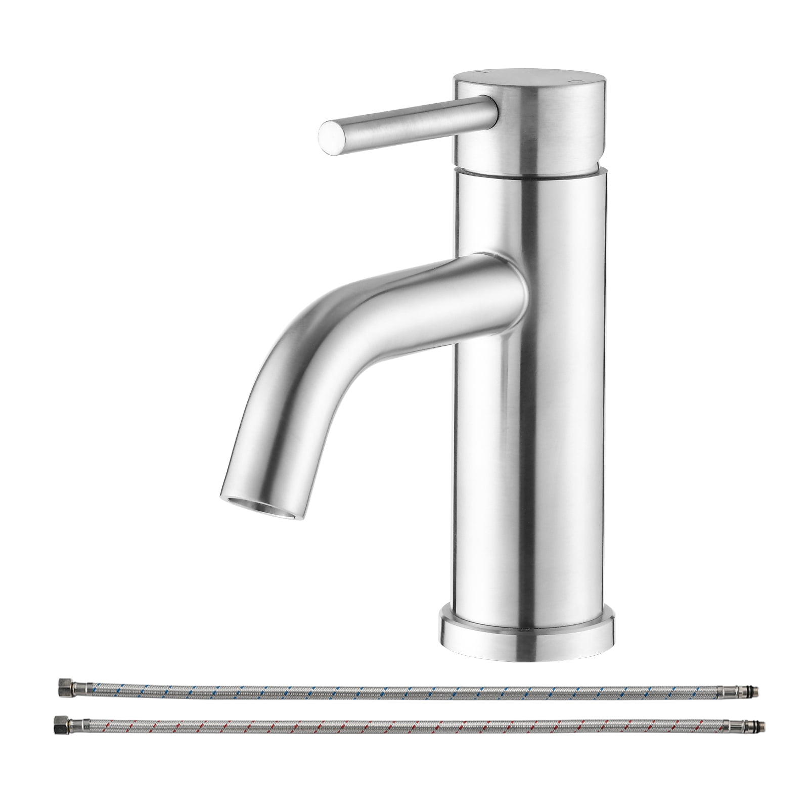 Premium Modern Bathroom Faucet,Single-hole vanity mount design,Streamlined contemporary styling,Ideal for modern bathroom vanities and sinks,Easy installation,Brushed Nickel