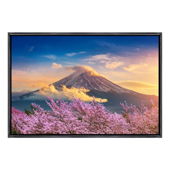 Premium Modern Scenic Home Decor,Fuji Mountain Landscape Floating Framed Canvas Poster,High Resolution Moraine Lake Wall Art For Home Decoration