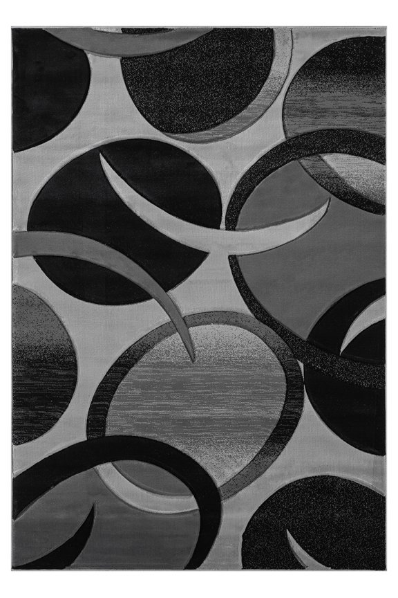 Premium Hand Carved Abstract Modern Rug Contemporary Colorful Thick Carpet Design 1062 (2'6"x3'9",Grey)