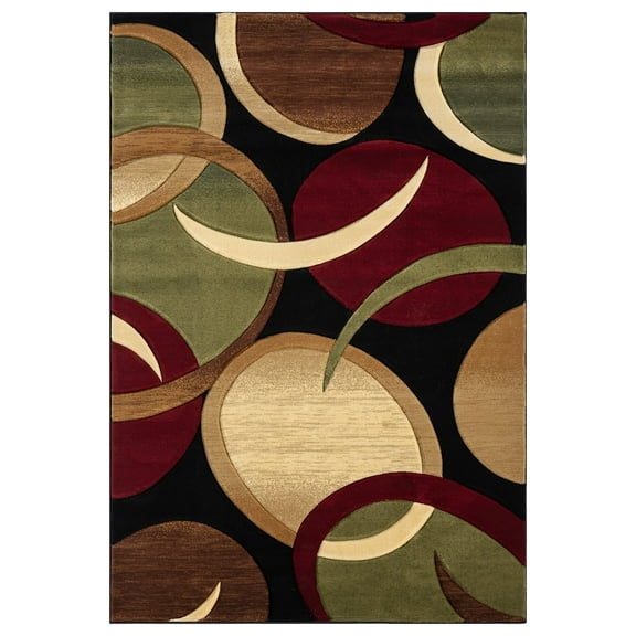 Premium Hand Carved Abstract Modern Rug Contemporary Colorful Thick Carpet Design 1062 (7'8"x10'8",Black)