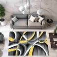 thumbnail image 1 of Premium Hand Carved Abstract Modern Rug Contemporary Colorful Thick Carpet Design 2305 (7'8"x10'8",Yellow), 1 of 8