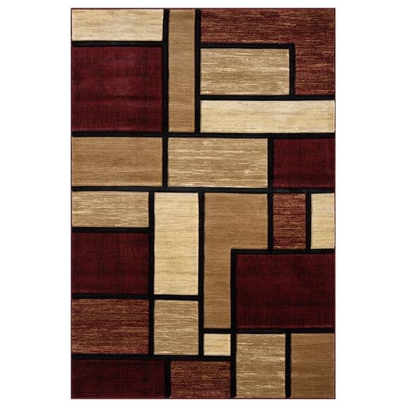 Premium Hand Carved Abstract Modern Rug Contemporary Colorful Thick Carpet Design 3995 (2'6"x3'9",Burgundy)