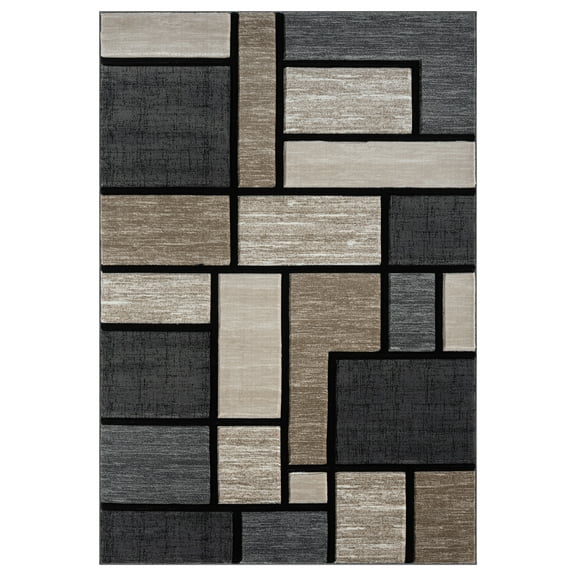 Premium Hand Carved Abstract Modern Rug Contemporary Colorful Thick Carpet Design 3995 (7'8"x10'8",Sand)