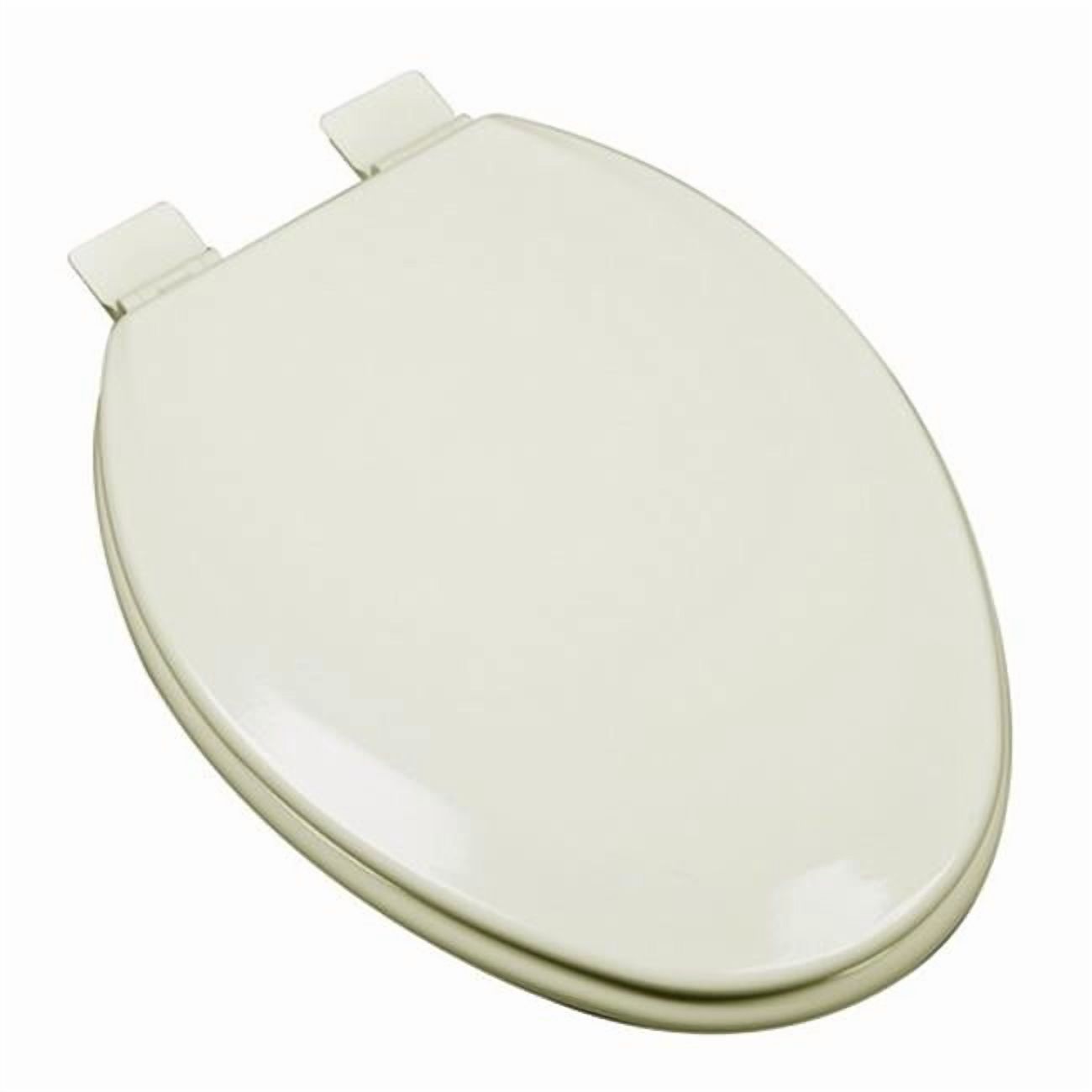 Premium Molded Elongated Wood Toilet Seat, Biscuit