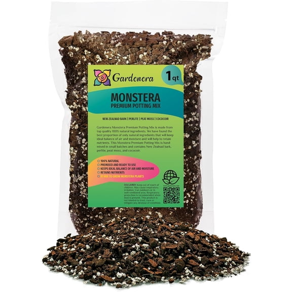 Premium Monstera Potting - Quick Drain Potting for Growing and Repotting Monstera Deliciosa/Swiss Cheese Plant - 1 Quart Bag
