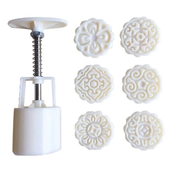 Premium Mooncake Press Molds: Create exquisite 50g Flower Moon Cakes with 6