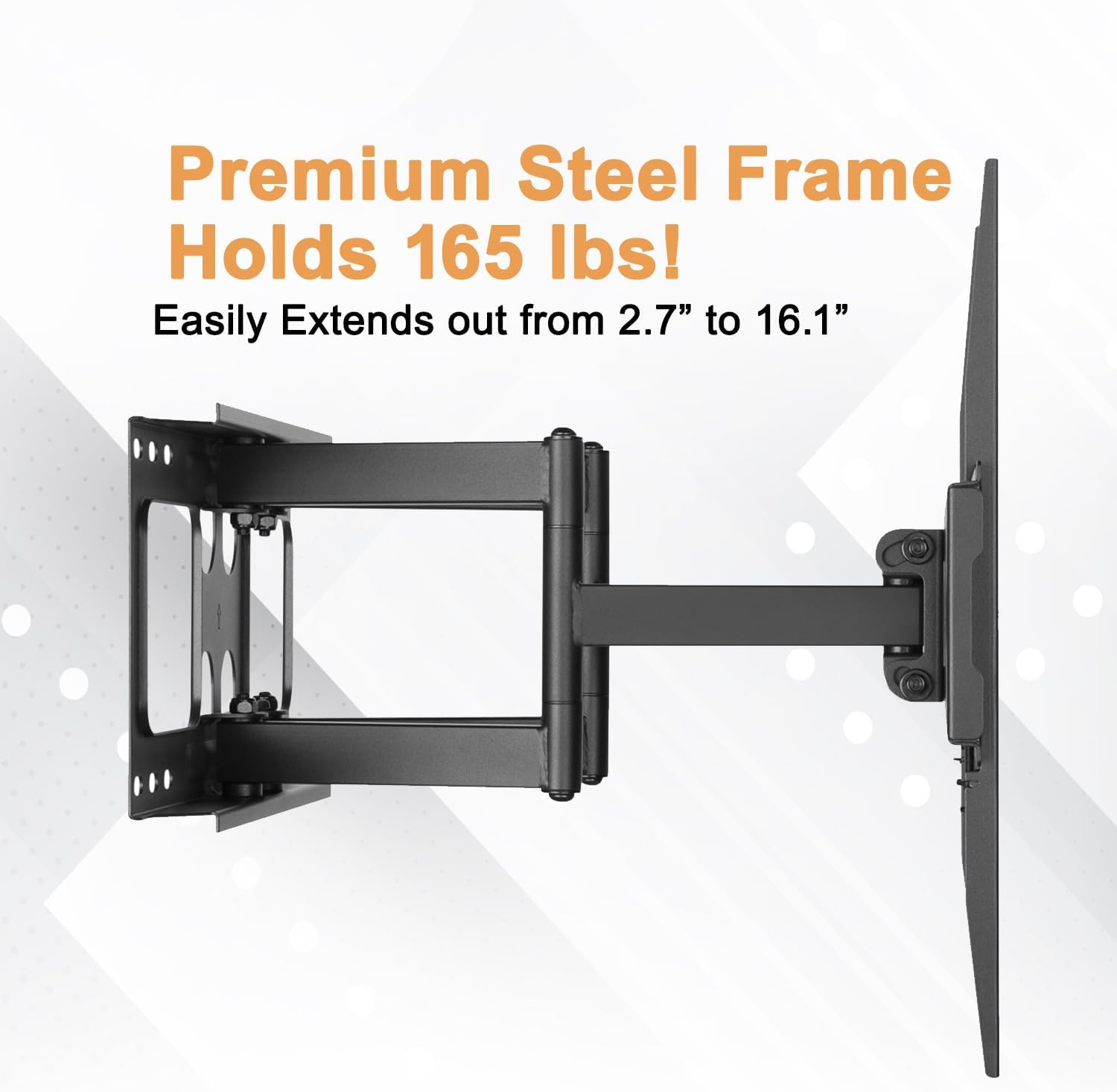 Premium Mount - Heavy Duty Dual Arm Articulating TV Wall Mount Bracket ...