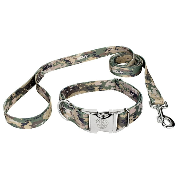 Country Brook Petz® Premium Mountain Viper Camo Dog Collar and Leash, Medium