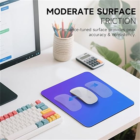 Premium Mouse Pad with Stitched Edges – 10.2 x 8.3 in | Smooth, Washable Mat with Non-Slip Base | Personalized Cute MousePads for Laptop, Computer, Office, Home (Blue-Purple Gradient)