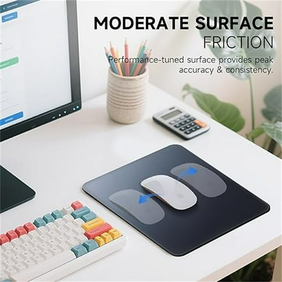 Premium Mouse Pad with Stitched Edges 10.2 x 8.3 in | Smooth, Washable Mat with Non-Slip Base | Personalized Cute MousePads for Laptop, Computer, Office, Home (Gray-Black Gradient)