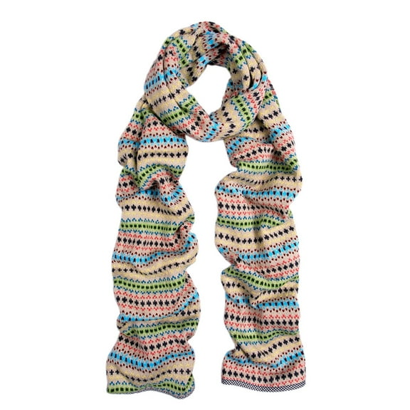 Premium Multi Color Fair Isle Knit Long Warm Winter Scarf