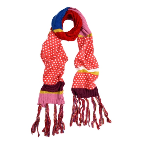 Premium Multi Color Fair Isle Knit Long Warm Winter Scarf
