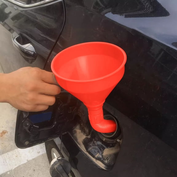 Premium Multi-Purpose Car Fueling Funnel with Flexible Strainer, Wide Mouth & Ergonomic Handle for Easy Oil Water Antifreeze Refilling - Durable PVC Funnel Kit for All Vehicles
