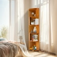 thumbnail image 1 of Premium Multi-Tier Corner Shelf in Brown to Maximize Space Utilization Corner Bookcase, A-Shaped Display Bookshelf, Multifunctional Storage Display Stand for Home, 1 of 11