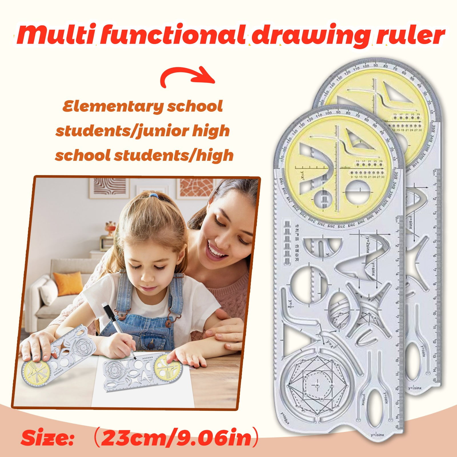 Premium Multifunction Student Graphing Tool & Geometric Drawing ...