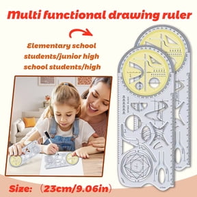 Premium Multifunction Student Graphing Tool & Geometric Drawing Template - Rotatable & Upgraded for Math & Art Projects
