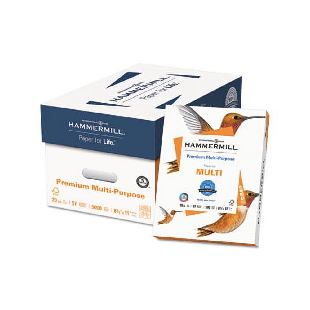 Premium Multipurpose Print Paper 97 Bright, 20lb, 8.5 x 11, White, 500 Sheets/Ream, 10 Reams/Carton