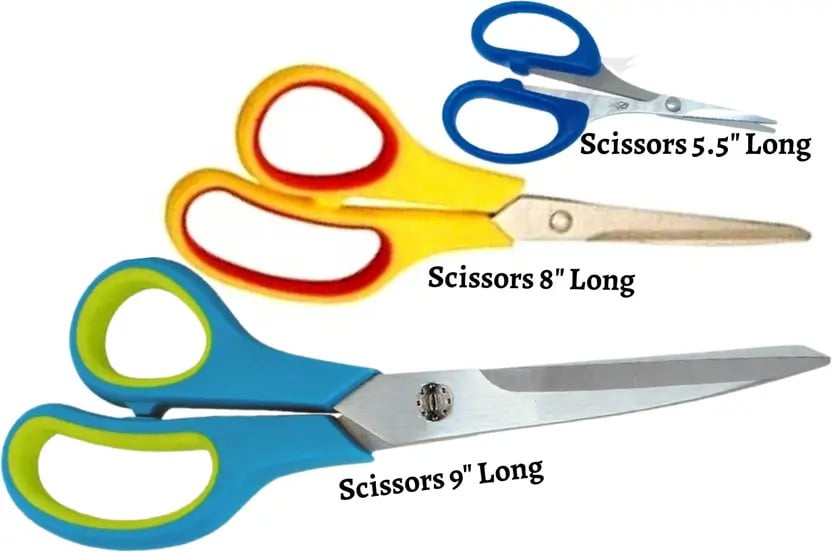 Premium Multipurpose Scissors Set – 3 High-Quality Stainless Steel Blades (5.5", 8", 9") for Fabric, Kitchen, and Gardening