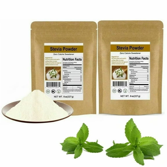 Premium NEW CCnature Stevia Powder Extract Pure Natural Sweetener Sweet Leaf Sugar Substitute Highly Concentrated Zero Calorie Zero-Carb No Filters No Chemicals No Additives 16oz(2* 8oz)