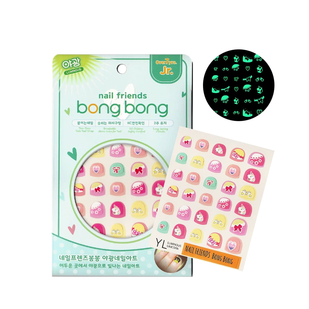 Premium Nail Wraps for Kids, Glow in The Dark Nail Stickers Kids