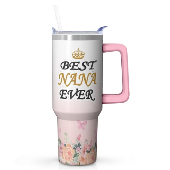 Premium Nana Gifts from Granddaughter - 40oz Insulated Tumbler with Straw, Double Wall Stainless Steel Travel Mug, Perfect Birthday Christmas Gift for Grandma
