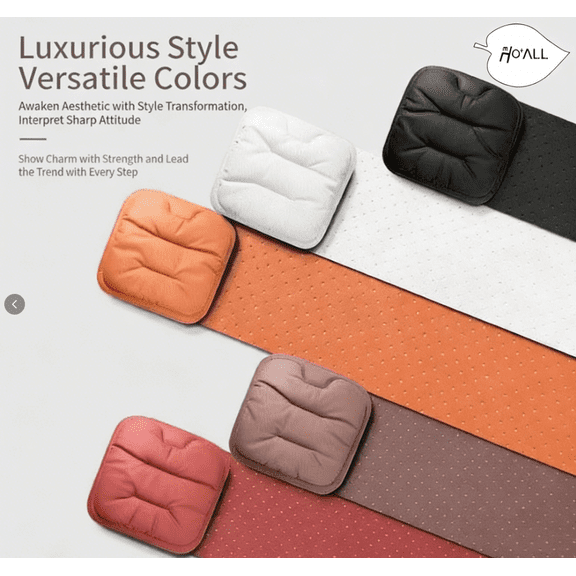 Premium Nappa Leather Car Seat Cushion, Breathable All-Season Universal Fit, Anti-Slip Seat Cover with Luxury Car Interior Look