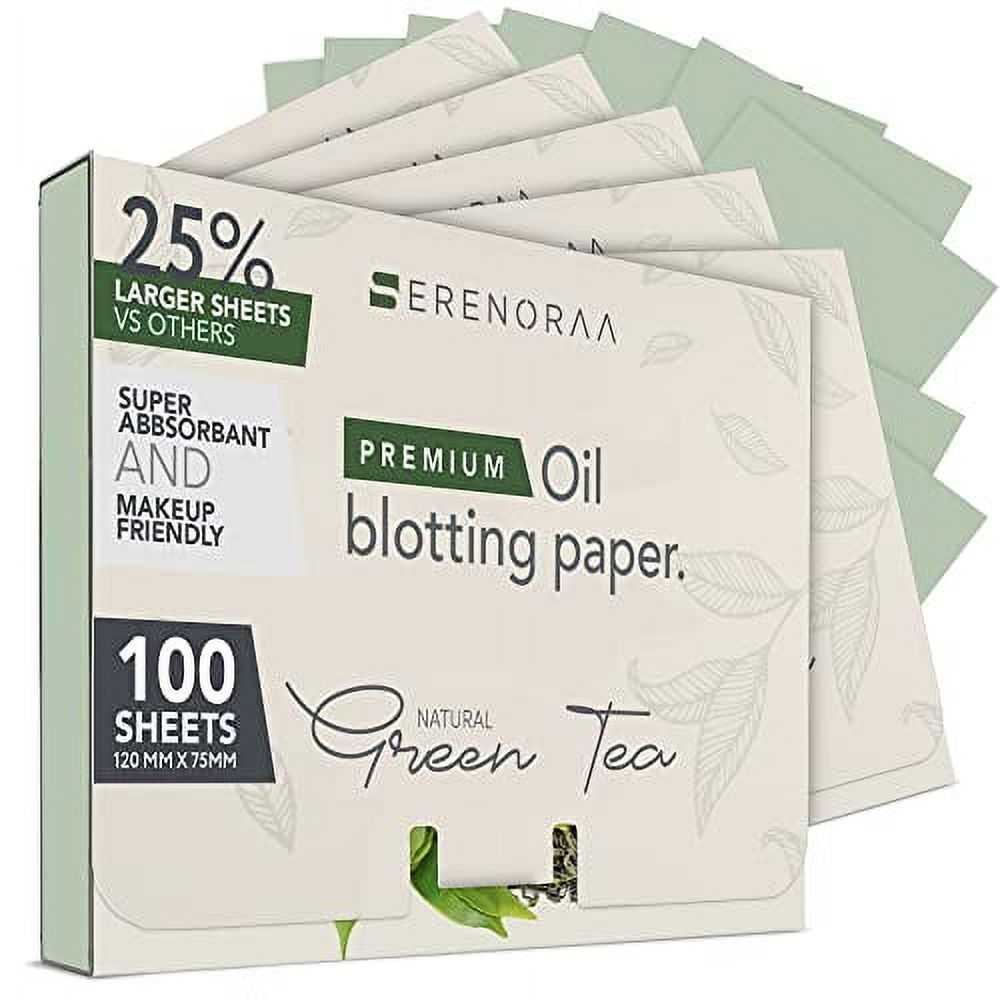 Premium Natural Green Tea Oil Blotting Sheets for Face 6x100 Sheets