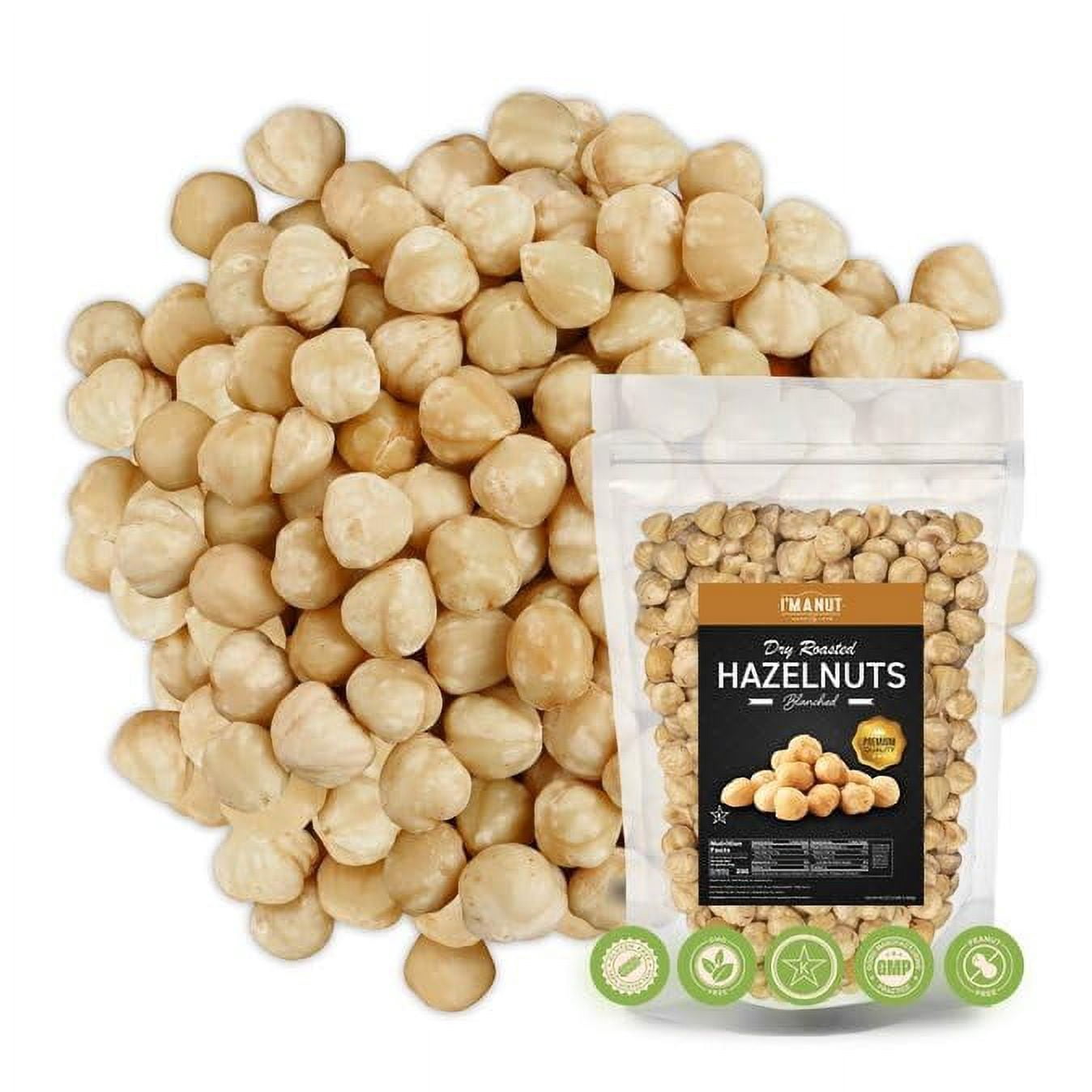 Toasted Hazelnuts, 48oz (3 lb) - Small Batch Roasted, Blanched, Non-GMO, Batch-Tested Gluten & Peanut-Free, Vegan, Keto-Friendly, No Preservatives Kosher Premium Natural I'M A NUT