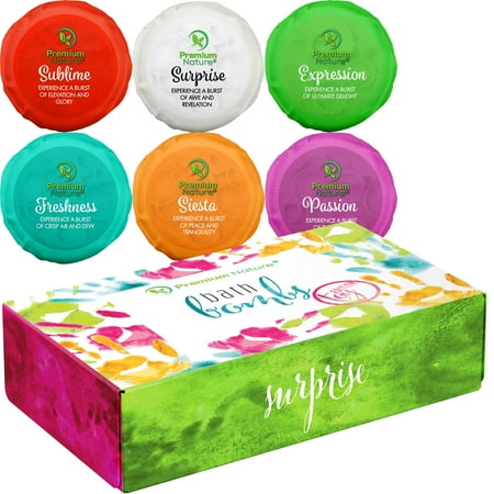 Premium Nature Toy Surprise Bath Bombs Gift Set, 6 Count