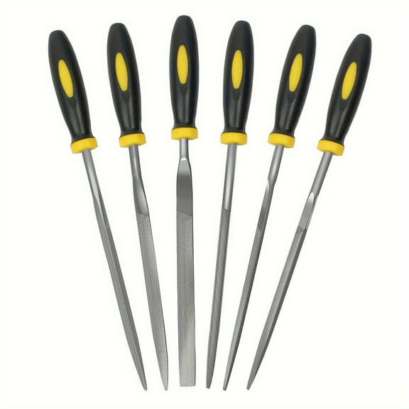 Premium Needle File Set - High-Carbon Steel Files with Non-Slip Ergonomic Handles for Precise Filing on Wood, Plastic, Model