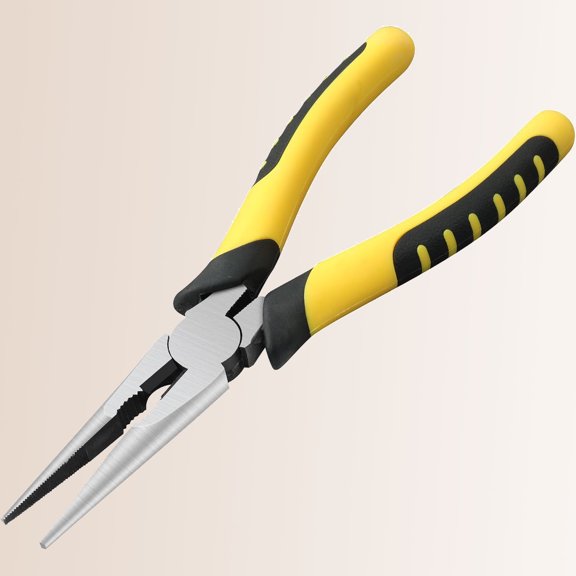 Premium Needle Nose Pliers, Heavy-Duty Steel Long Nose Cutting Pliers with Wire Cutter, Precision Anti-Slip Comfort Grip for Home, Fishing, Jewelry and Crafts