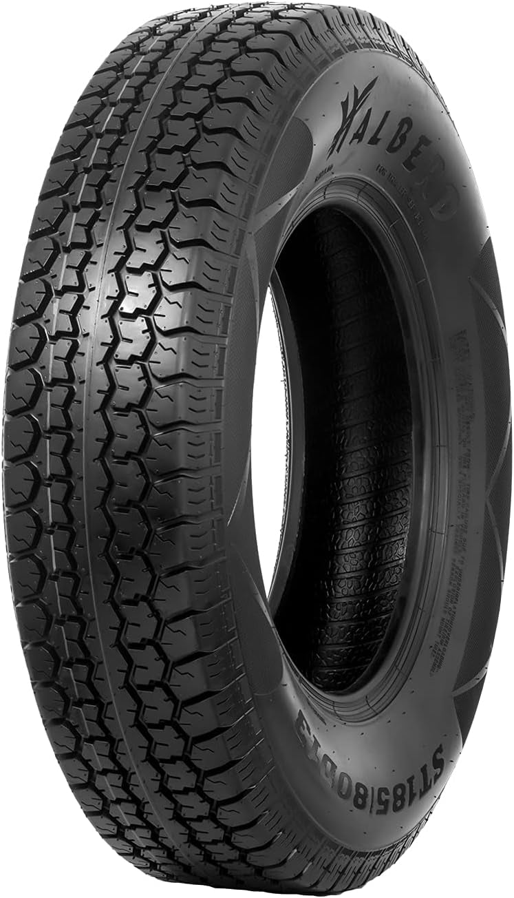 Premium New Trailer Tires ST185/80D13, 6PR Load Range C, 13in Fuel-saving Designed Trailer Tire ST185 80 13 for Travel/Camper/Landscape/Cargo/Utility/Boat/Horse/Farm/Hauler Trailer(Pack of 1)