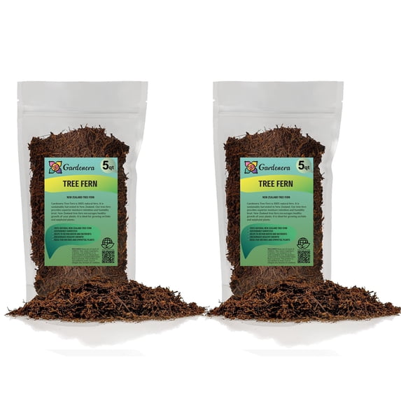 Premium New Zealand Tree Fern by Gardenera Labs - 10 Quart - Orchid and Epiphytal Plants Growing Medium and Reptile Substrate (2 Bags of 5 Quart)