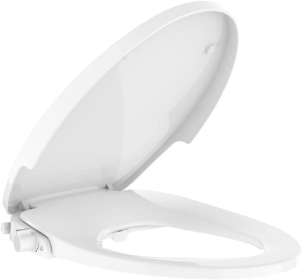 Premium Non-Electric Round Bidet Toilet Seat with Dual Nozzles, Easy DIY Installation, and Stylish Design for Enhanced Hygiene