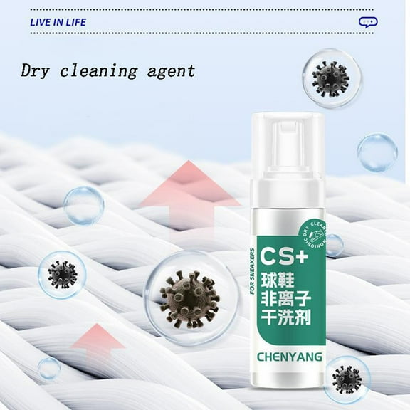 Premium Non-Ionic Dry for Sneakers | 150ml Shoe Cleaner Spray | Effective Gentle Formula for Leather, Fabric, Mesh | Removes Stains, Odor | Portable Size 7.4x1.88in | Durable, Versatile Use